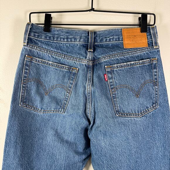 Levi's High-Rise Wedgie Straight Cropped Button Fly Jeans Cotton Womens Size 28 - Picture 7 of 12